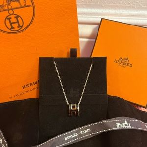 100% Authentic Hermes Black Poph Necklace